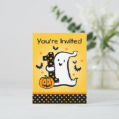 Little Ghost 1st Birthday Briefkaart (Staand voorkant)