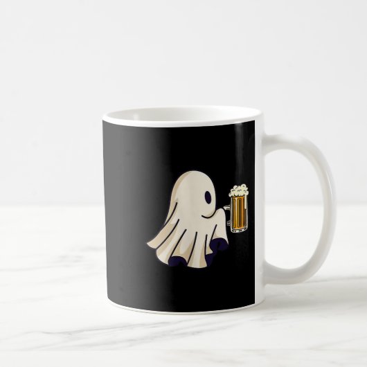 Little Ghost Drinking Beer Funny Halloween Costume Koffiemok (Rechts)