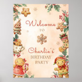 Little Gingerbread Birthday Christmas Welcome  Poster (Voorkant)