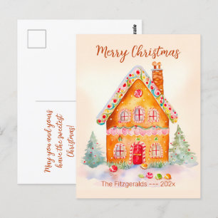 Little Gingerbread House Vintage Christmas Briefkaart