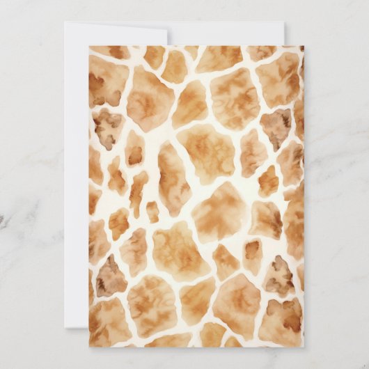 Little Giraffe Blue en Brown Boho Birthday Kaart (Achterkant)