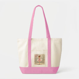 Little Girl Ballerina in Pink Tutu Personalized Tote Bag