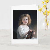 Little Girl, Bouguereau Kaart (Gele Bloem)