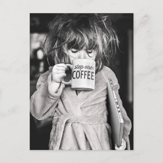 Little Girl Drink koffie Uitnodiging Briefkaart (Voorkant)