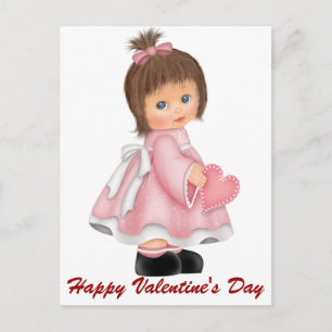 Little Girl Happy Valentine's Day Briefkaarten