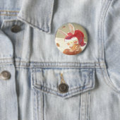 Little Girl Hugging Deer Ronde Button 5,7 Cm (In situ)