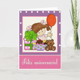 Little Girl Ice Cream Portugais Carte d'anniversai