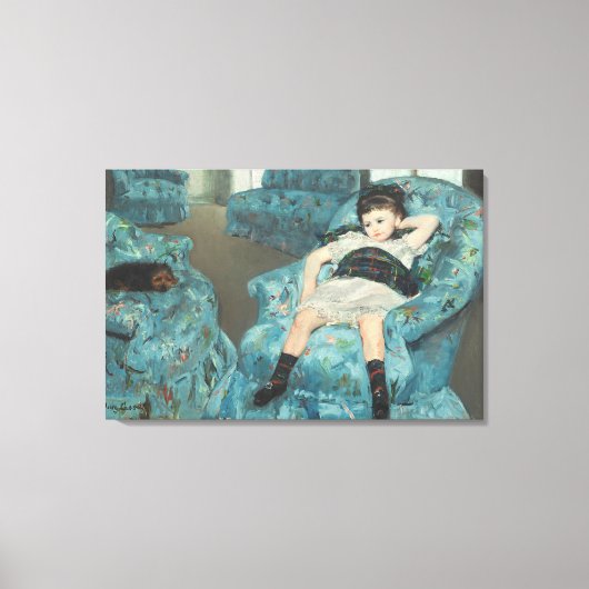 Little Girl in a Blue Armstoel, 1878 (oi) Canvas Afdruk (Voorkant)