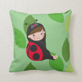 LIttle Girl in Red Ladybug Costume Kussen
