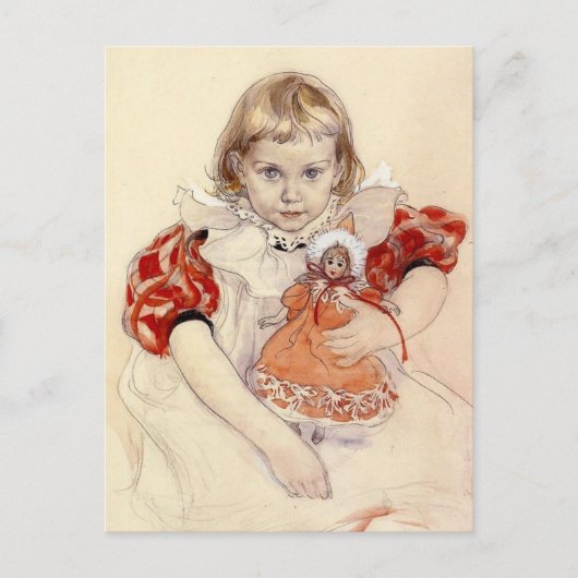Little Girl met Doll 1897 Briefkaart (Voorkant)