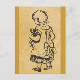 Little Girl met Doll - Zille Briefkaart
