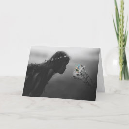 Little Girl met Fairy Birthday Wenskaart Kaart