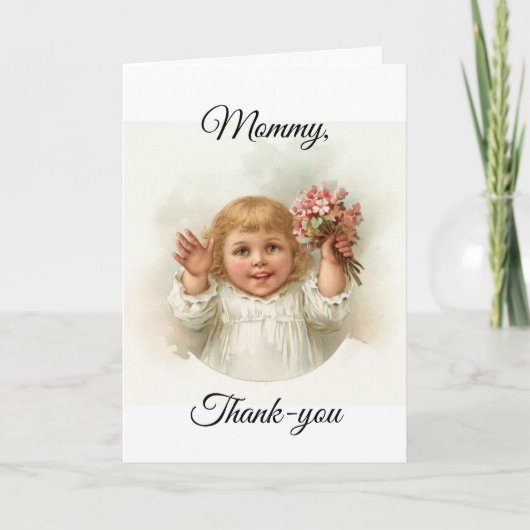 Little Girl met Flowers Kaart (Voorkant)