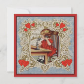 Little Girl met Telephone Invitation (Voorkant)