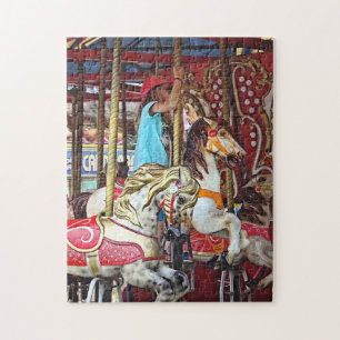 Little Girl on Merry-Go-Round Legpuzzel