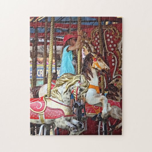 Little Girl on Merry-Go-Round Legpuzzel (Verticaal)
