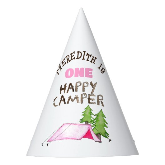 Little Girl One Happy Camper eerste verjaardagsfee Feesthoedjes (Voorkant)