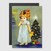 Little Girl op kerstavond-feestkaart (Voorkant / Achterkant)