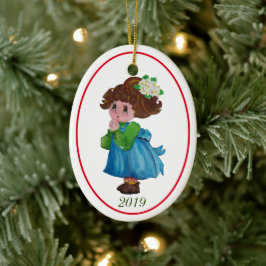 Little Girl Praying Keramisch Ornament