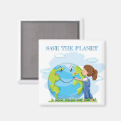 Little Girl Save the Planet Magnet (Recto/Verso)