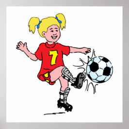 Little Girl Spelling Soccer Poster