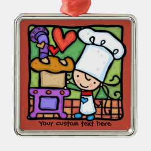 Little Girlie houdt van brood bakken DK RUST Metalen Ornament