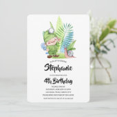 Little Gnome Birthday Invitation Kaart (Staand voorkant)