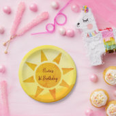 Little Gold Sunshine Boho Birthday Paper Borden Papieren Bordje (Feest)