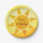 Little Gold Sunshine Boho Birthday Paper Borden Papieren Bordje (Voorkant)
