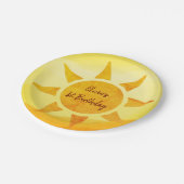 Little Gold Sunshine Boho Birthday Paper Borden Papieren Bordje (Gekanteld)