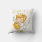 Little golden Angel with Gift  Kussen (Achterkant)