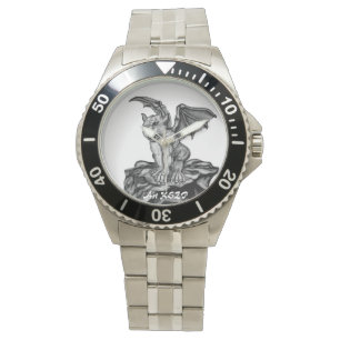 Little Golem Gargoyle, zwart-wit design Horloge