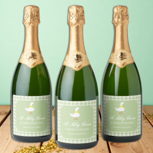 Little Goose Baby Shower Drink Label Sparkling Wijnetiket