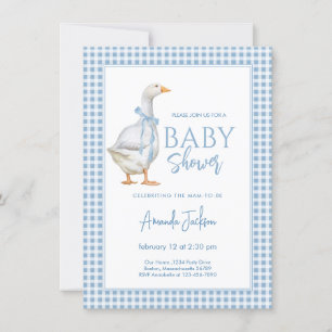 Little Goose Blue Boy Baby shower Kaart