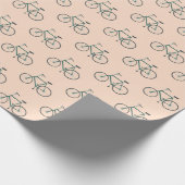 Little Green Bicycles Pattern Gift Wrap Cadeaupapier (Hoek)