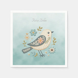 Little Green Bird Floral servetten
