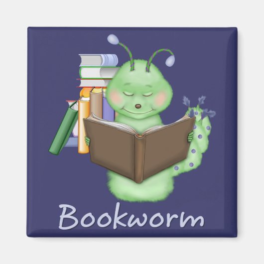 Little Green Bookworm Magneet (Voorkant)