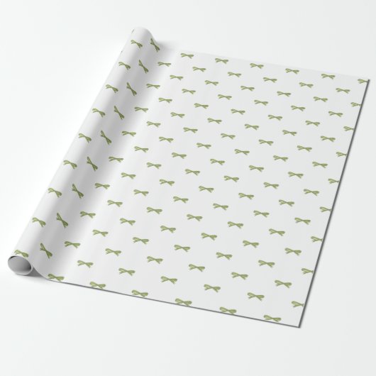 Little Green Bow Gift Wrapping Paper Cadeaupapier (Uitgerold)