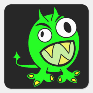 Little Green Devil Vierkante Sticker