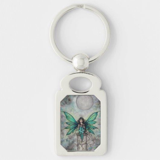 Little Green Fae Fairy Fantasy Art Sleutelhanger (Voorkant)