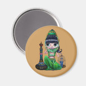 Little Green Genie Belly Dancer Girl Magneet (Voorkant / Achterkant)