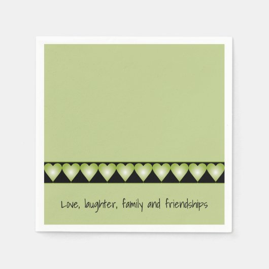 Little Green Heart Pattern Accented Servet (Voorkant)