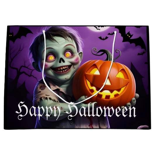 Little Green Monster & Pumpkin Vriend Groot Cadeauzakje (Voorkant)