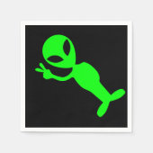 Little Green Peaceful Alien Servet (Voorkant)