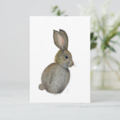 Little Grey Bunny Notecard - Original Artwork Kaart (Staand voorkant)
