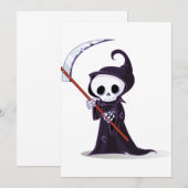 Little Grim Reaper-uitnodigingen Kaart (Voorkant / Achterkant)