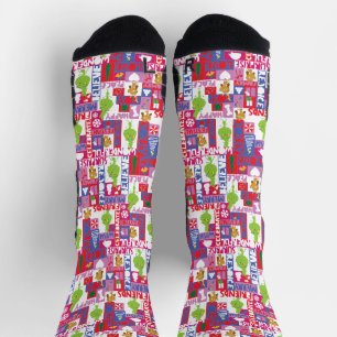 Little Grinch   Kleurrijk kerstpatroon Sokken