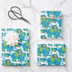 Little Grinch   Merry Grinchmas Blauwgroen Patroon Inpakpapier Vel