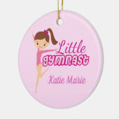Little Gymnast Pink Custom Kinder Kerstmis Keramisch Ornament (Links)
