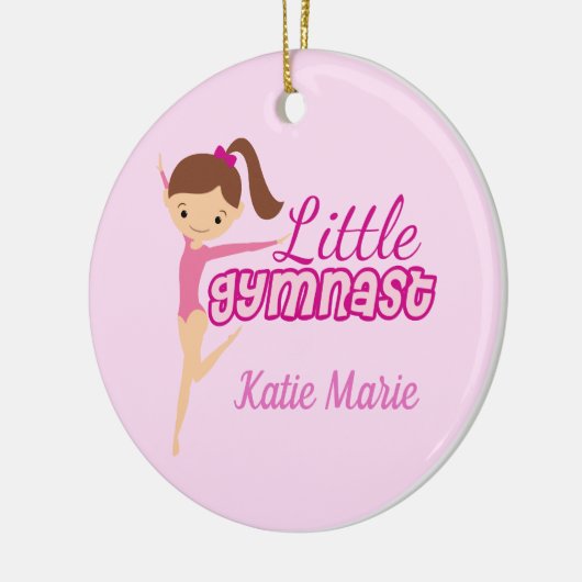 Little Gymnast Pink Custom Kinder Kerstmis Keramisch Ornament (Links)
